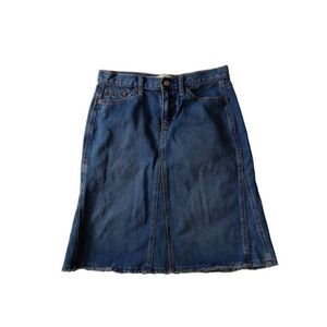 Vintage 2003 GAP Blue Medium Wash Knee Length Aline Denim Skirt Women's Size 6